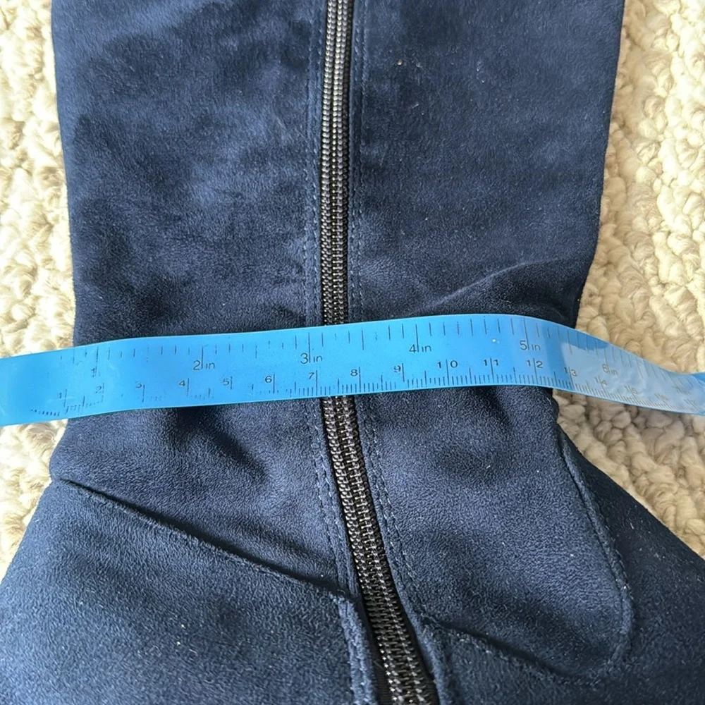 Over the knee faux suede boots with tassels